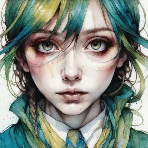 suzuya,chryste,kommuna,hatsune,sonika,schierke,gumi,ranka,chrysis,nel,makishima,hoshihananomia,schierholtz,karou,phos,eto,girl portrait,mikus,krita,kanon,Illustration,Paper based,Paper Based 13