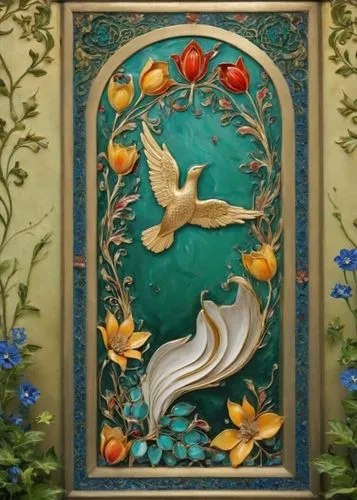 dove of peace,floral and bird frame,doves of peace,norouz,art nouveau frame,garden door,iranian nowruz,an ornamental bird,wall decoration,gournay,simorgh,maiolica,decoration bird,peace dove,blue birds