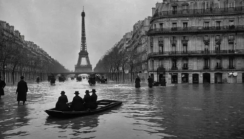 paris,floods,river seine,flooded,universal exhibition of paris,french tourists,eiffel tower under construction,paris cafe,trocadero,flooding,stieglitz,champ de mars,the boulevard arjaan,paris clip art,parisian coffee,water transportation,grand canal,water taxi,submerged,flood,Photography,Documentary Photography,Documentary Photography 24