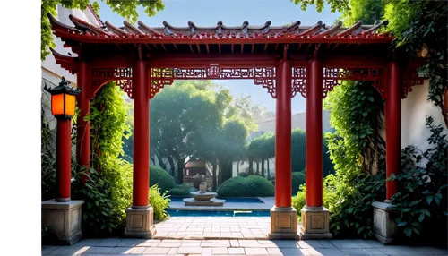 pergola,tori gate,monastery garden,palyul,hall of supreme harmony,gardens,summer palace,buddhist temple,hyang garden,wudang,palace garden,entry path,asian architecture,white temple,garden door,longshan,walkway,fengshui,qingcheng,courtyard,Conceptual Art,Oil color,Oil Color 07