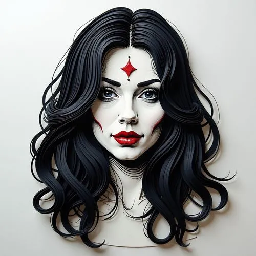 vampire woman,vector art,vampira,elektra,cool pop art,vector illustration,Unique,Paper Cuts,Paper Cuts 01