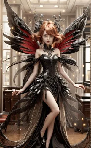 black angel,baroque angel,dark angel,seraphim,fallen angel,winged heart