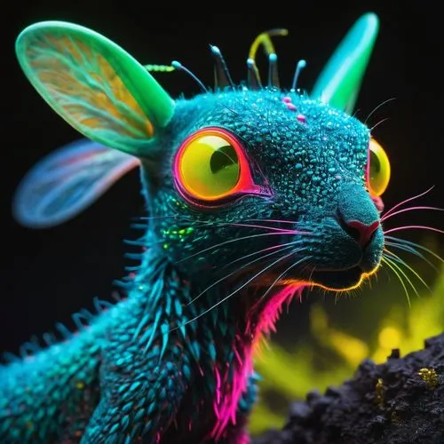 rainbow rabbit,color rat,neon body painting,whimsical animals,anthropomorphized animals,muroidea,beautiful chameleon,chameleon,hare of patagonia,dragon lizard,3d fantasy,animals play dress-up,panther chameleon,wild rabbit,antasy,colorfull,colorful bleter,holi,european rabbit,glowworm,Conceptual Art,Fantasy,Fantasy 05