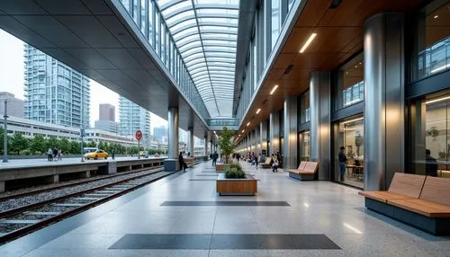 train platform,train station passage,skytrains,nihonbashi,britomart,trainshed,taikoo,shenzen,skytrain,yurakucho,marunouchi,dhoby,osaka station,friedrichstrasse,difc,xujiahui,sloterdijk,sathorn,elevated railway,shinagawa