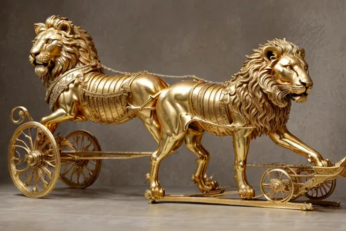 golden unicorn,gold lacquer,carriage,lion's coach,lion capital,ceremonial coach,cart horse,type royal tiger,carousel horse,chariot,wooden carriage,horse-drawn carriage pony,bronze sculpture,lion fountain,two lion,lion,pegaso iberia,gold paint stroke,phaeton,pommel horse