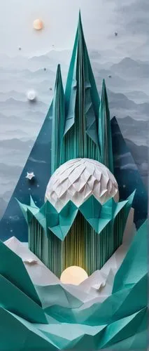 futuristic landscape,vimana,arcology,cube sea,silico,house of the sea,tirith,hextor,malaparte,icebergs,diamond lagoon,esperion,deltha,ice castle,atlantis,bjarke,ice planet,atlantik,wavevector,water cube,Unique,Paper Cuts,Paper Cuts 02