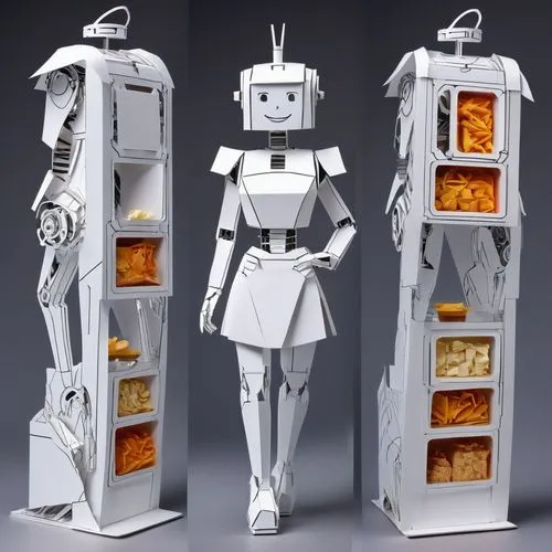 danbo cheese,sandwich toaster,minibot,macintosh,croque-monsieur,robots,carton man,toaster,chef,robot in space,frozen food,deep fryer,blocks of cheese,toaster oven,rigatoni,gundam,cheese cubes,bot,food icons,appliances,Unique,Paper Cuts,Paper Cuts 03