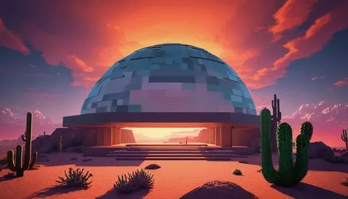 futuristic landscape,extrasolar,mexican hat,futuristic art museum,turrell,virtual landscape,azteca,arcosanti,desert landscape,superadobe,bonestell,desert,planetarium,desert desert landscape,futuristic architecture,aztecas,graecorum,the desert,observatory,sonoran,Unique,Pixel,Pixel 03