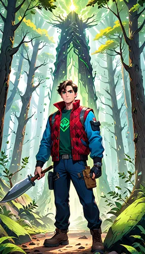 lumberjack,farmer in the woods,woodsman,forest man,lumberjack pattern,forest workers,game illustration,mountain guide,arborist,adventurer,action-adventure game,adventure game,scandia gnome,brawny,pines,free wilderness,old-growth forest,forest background,forestry,aaa,Anime,Anime,General