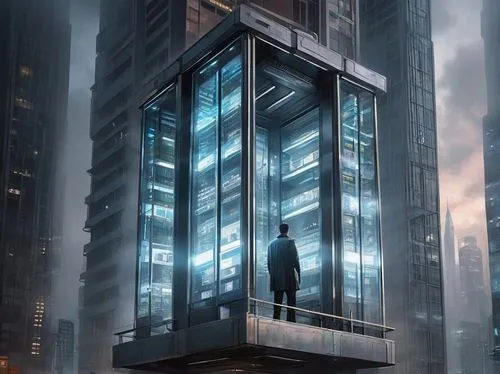 the skyscraper,skyscraper,glass building,elevator,skywalking,skycraper,skyscraping,pc tower,mainframes,glass facade,skybridge,oscorp,elevators,lexcorp,levator,supercomputer,supertall,prefabrication,vertiginous,skywalks,Illustration,Black and White,Black and White 25