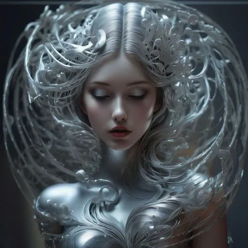 خيال واقعى,silvered,sirene,fantasy art,naiad,faery,mystical portrait of a girl,fantasy portrait,amphitrite,fathom,silvery,ice queen,savickas,vespertine,fairest,dryad,mirror of souls,sigyn,the enchantr