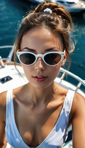 girl on the boat,boat operator,yachtswoman,yachters,swimming goggles,yachting,watercraft,deckhand,speedboat,bareboat,boatman,boating,pontoon boat,sun glasses,boaters,female swimmer,on the water surface,water boat,boater,watercrafts,Photography,General,Realistic
