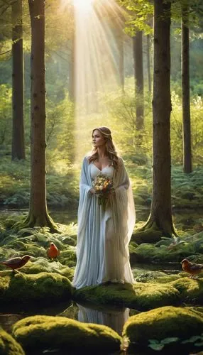 eloped,fantasy picture,sun bride,celtic woman,romantic scene,faery,Photography,General,Realistic