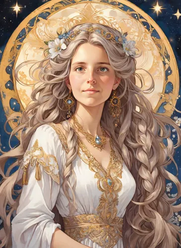 zodiac sign libra,fantasy portrait,constellation unicorn,libra,star mother,golden wreath,jessamine,virgo,golden crown,zodiac sign leo,zodiac sign gemini,celestial,priestess,mary-gold,horoscope libra,rapunzel,celtic queen,angelica,white rose snow queen,star illustration