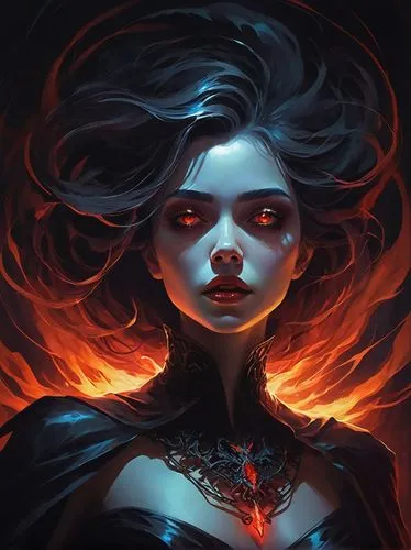 fire angel,fire siren,fiery,flame spirit,fantasy portrait,fire eyes,medusa,fire red eyes,vampire woman,fire artist,vampire lady,embers,sorceress,fire dancer,evil woman,flame of fire,dark art,fire background,afire,burning hair,Conceptual Art,Fantasy,Fantasy 21