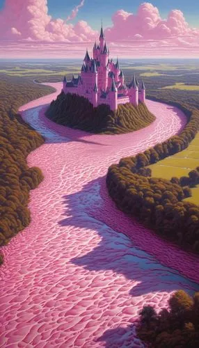 fairy tale castle,fairytale castle,disney castle,fantasyland,sleeping beauty castle,fantasy world,fairyland,fantasy landscape,wonderlands,purple landscape,fairy world,dreamlands,castel,cinderella's castle,knight's castle,disneyfied,crownland,principality,skylands,castles,Illustration,Realistic Fantasy,Realistic Fantasy 03