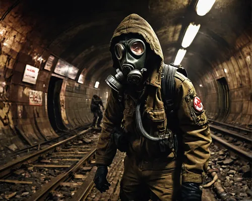 respirator,hazmat suit,respirators,gas mask,biohazard,ventilation mask,chemical disaster exercise,pollution mask,poison gas,contaminated,the pandemic,chemical plant,underground,protective clothing,outbreak,chemical container,chernobyl,corrosive,hazardous,respiratory protection,Conceptual Art,Fantasy,Fantasy 26