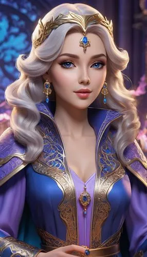 jaina,gothel,elona,violet head elf,anduin,delenn,Unique,3D,3D Character