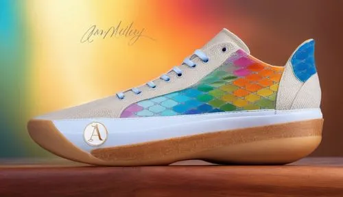 basketball shoes,feiyue,leprechaun shoes,prism,kds,multicolored,Illustration,Realistic Fantasy,Realistic Fantasy 01