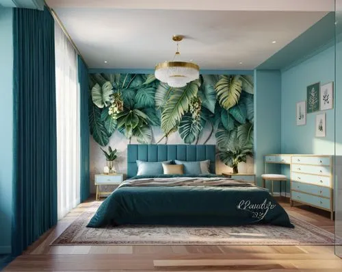 Bedroom,bedroom,blue room,tropical house,modern decor,great room,bedrooms,interior decoration,guest room,modern room,contemporary decor,interior decor,fromental,interior design,chambre,decors,guestroo