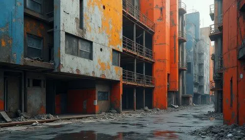 kowloon city,urban landscape,destroyed city,ashrafieh,alleyways,urbanization,ashrafiyeh,colorful city,scampia,apartment blocks,slums,urbanity,alley,alleys,slum,shatila,alleyway,warehouses,red place,achrafieh,Photography,General,Realistic