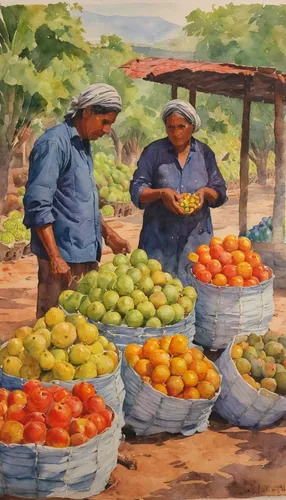 fruit market,fruit stand,fruit stands,khokhloma painting,oil painting on canvas,oil painting,mangifera,vendors,maracuja oil,farm workers,honduras lempira,fruit fields,citrus fruits,cart of apples,fresh fruits,farmer's market,harvested fruit,citrus food,tropical fruits,oil on canvas,Conceptual Art,Oil color,Oil Color 12