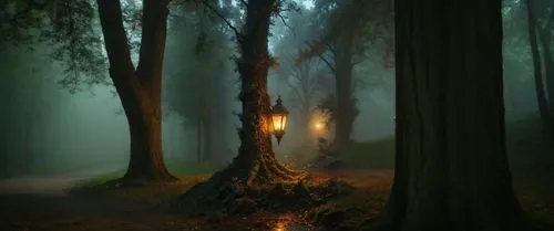 mirkwood,enchanted forest,foggy forest,forest path,haunted forest,fairy forest,elven forest,the mystical path,lamplight,fairytale forest,forest of dreams,fantasy picture,forest glade,firelight,nightlight,elfland,blackmoor,woodcreepers,the forest,fireflies