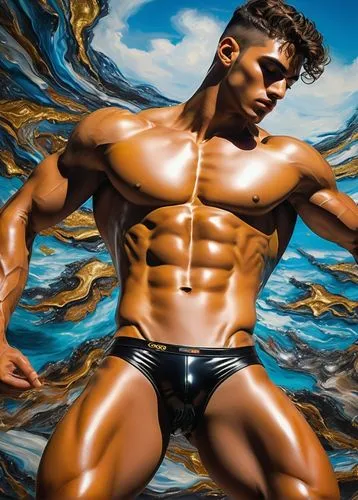 musclebound,body building,airbrush,airbrushing,namor,muscleman,Art,Classical Oil Painting,Classical Oil Painting 29