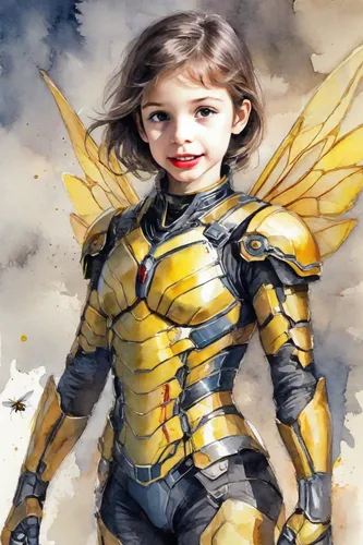 archangel,bumblebee,kryptarum-the bumble bee,paladin,bee,wasp,fantasy portrait,child fairy,bumblebee fly,drone bee,guardian angel,x-men,griffon bruxellois,bumble bee,fantasy picture,hornet,the archangel,fantasy art,xmen,world digital painting,Digital Art,Watercolor