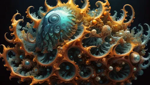 cnidaria,mandelbulb,deep sea nautilus,polyp,cnidarian,nautilus,lion's mane jellyfish,cephalopod,sea anemone,cinema 4d,deep sea,marine invertebrates,euphyllia paraancora,coral swirl,octopus tentacles,u