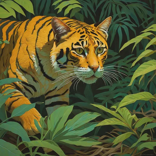 a tiger,bengal tiger,bengal,sumatran tiger,asian tiger,tiger,chestnut tiger,tiger png,sumatran,sumatra,bengalenuhu,tigers,bengal cat,siberian tiger,jaguar,tiger cat,young tiger,ocelot,wild cat,tiger cub,Conceptual Art,Oil color,Oil Color 16