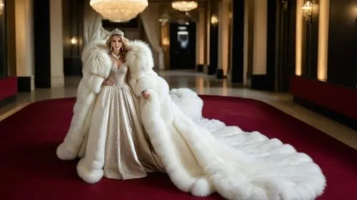 a "ball gown dress",a woman in a luxurious white dress sitting on top of a carpet,bridal dress,bridal gown,wedding gown,wedding dress,a floor-length dress,blonde in wedding dress