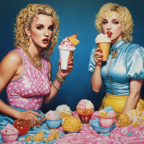 modern pop art,vegan icons,retro pin up girls,pin-up girls,pop art people,ice cream icons,retro women,ice creams,pin up girls,retro eighties,vintage girls,cool pop art,pinkladies,porcelain dolls,joint dolls,beauty icons,pop art style,popart,pop art,food icons,Illustration,Realistic Fantasy,Realistic Fantasy 08