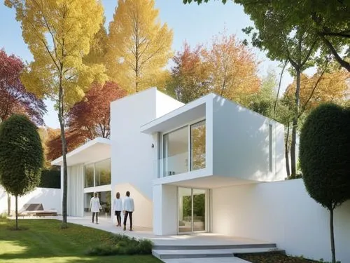 DISEÑO EXTERIOR DE UNA CASA REIDENCIAL ESTILO MINIMALISTA CON VENTANALAES DE CRISTAL EN LA PLANTA BAJA, CON UN GRAN JARDÍN, EN LA PLANTA ALTA CON UNA TERRAZA CON BARANDAL DE CRISTAL Y EN EL TERCER NIV