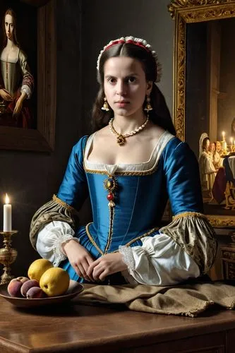 vermeer,delatour,woman eating apple,woman holding pie,miniaturist,belle,girl with bread-and-butter,principessa,herodias,portrait of a girl,girl with cloth,dorota,lucrezia,young girl,girl in the kitchen,eugenie,cepora judith,girl with a pearl earring,colombina,habanera,Photography,General,Realistic