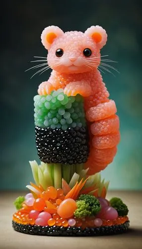 sushi art,sushi,sushi plate,whimsical animals,sushi japan,sushi roll images,salmon-like fish,sushi roll,mandarin cake,sashimi,ornamental shrimp,sushi rolls,sushi boat,japanese garden ornament,kawaii vegetables,sushi set,bánh xèo,garnish,yusheng,kawaii food,Illustration,Abstract Fantasy,Abstract Fantasy 06