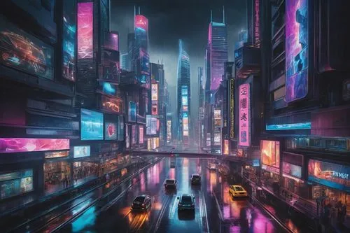 cyberpunk,hong kong,shanghai,tokyo city,shinjuku,futuristic landscape,colorful city,metropolis,futuristic,tokyo,fantasy city,cityscape,taipei,kowloon,dystopian,urban,hk,city at night,cities,the city,Unique,Design,Knolling