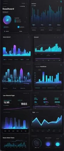 modern dashboard, SaaS platform, minimalistic design, sleek interface, 3D charts, graphs, icons, navigation menu, buttons, user profile, settings, dark mode, neon lights, futuristic ambiance, cityscap