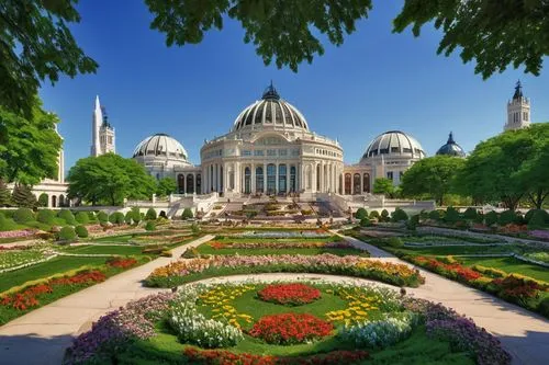 peterhof,peterhof palace,bucharest,flower dome,palace garden,lalbagh,bahai,ostankino,flower garden,smolny,tashkent,tsaritsyno,catherine's palace,rosarium,belorussia,almaty,kadriorg,russland,nature garden,gardens,Art,Classical Oil Painting,Classical Oil Painting 25