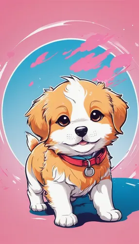 dog illustration,shih tzu,cavalier king charles spaniel,cavapoo,japanese chin,cavachon,dog drawing,cute puppy,puppy pet,corgis,corgi,lhasa apso,puppy,pekingese,cheerful dog,canine rose,pembroke welsh corgi,pink background,shih-poo,cute cartoon image,Illustration,Japanese style,Japanese Style 04