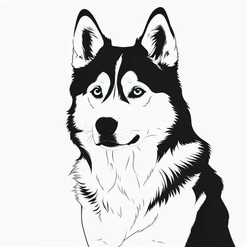 dog line art,dog illustration,dog drawing,graywolf,balto,huskic,Illustration,Black and White,Black and White 33