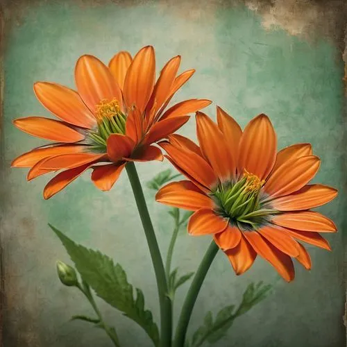 gazania,orange marigold,orange flowers,calenduleae,african daisy,south african daisy,Conceptual Art,Fantasy,Fantasy 25