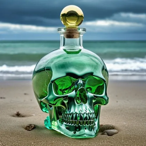 poison bottle,shellback,tequila bottle,undertow,empty bottle,scull,calaverita sugar,skulduggery,calavera,skull and crossbones,memento mori,green icecream skull,patron,mortem,death's head,rum,message in a bottle,skullduggery,poison,skull allover,Photography,General,Realistic