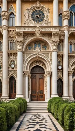 villa d'este,mirogoj,villa balbianello,borromini,palazzo barberini,dolmabahce,palermo,sapienza,villa cortine palace,certosa,palladio,certosa di pavia,entranceway,villa balbiano,palazzos,marble palace,palazzo,europe palace,front door,miniato,Illustration,Realistic Fantasy,Realistic Fantasy 42