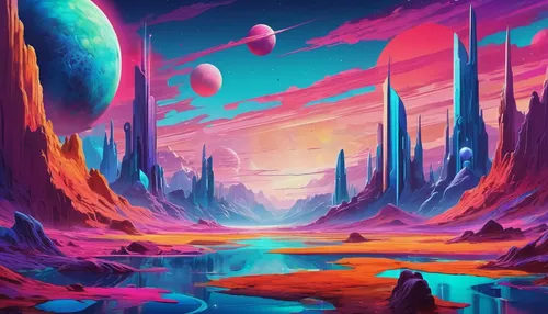 futuristic landscape,alien planet,alien world,fantasy landscape,vast,ice planet,barren,desert planet,lunar landscape,planet alien sky,space art,gas planet,mushroom landscape,planet,fire planet,dune landscape,desert landscape,3d fantasy,desert,planet eart,Illustration,Vector,Vector 07