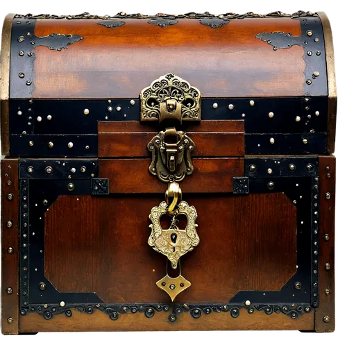 Old, ornate treasure chest, wooden texture, rusty metal bands, intricate carvings, golden lock, shiny handle, overflowing with gold coins, jewels, pearls, glimmering diamonds, velvet lining, dim light