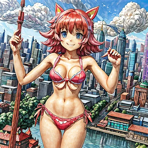 sanya,fran,nyan,kinara,mikuru asahina,kotobukiya,anime 3d,red cat,anime japanese clothing,one-piece swimsuit,cheshire,magna,asia,eris,honolulu,background image,kawaii people swimming,kat,erika,wiz