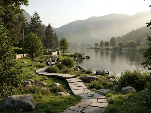 zen garden,landscaped,landscape background,japanese zen garden,3d rendering,japanese garden,hiking path,home landscape,pond,nature landscape,nature garden,render,pathway,river landscape,garden pond,3d rendered,seclude,virtual landscape,landscape design sydney,salt meadow landscape