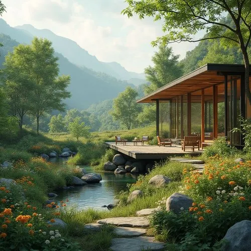 teahouse,summer cottage,the cabin in the mountains,home landscape,house in the mountains,japanese garden,house in mountains,south korea,summer house,summerhouse,golden pavilion,landscaped,idyllic,japanese garden ornament,beautiful home,pool house,seclude,japan garden,landscape background,japan landscape,Photography,General,Realistic