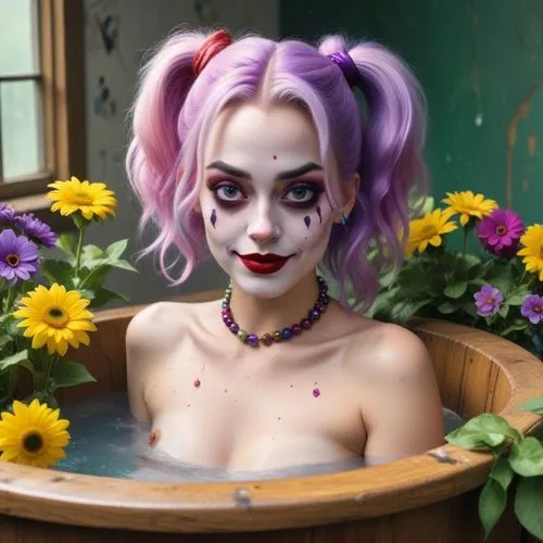 bathtub,the girl in the bathtub,bath,milk bath,tub,bath with milk,harley quinn,leela,bathtubs,mesmero,bathwater,puddin,harley,bathing,bathhouses,bathing fun,taking a bath,tubmex,bodypaint,jinx